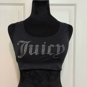 Juicy Couture Black Rhinestone Sports Bra